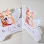 Plaque commémorative en acrylique transparent avec nom et année Cadeau commémoratif pour les propriétaires d'animaux de compagnie