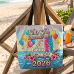 Personalised Girls Gone Bachelorette Sandbeach Large Tote Bag with Name and Year Bachelorette Party Gift for Women Bridesmaids