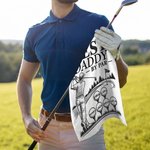 Personalized Best Daddy Multicolor Waffle Quick Dry Name Golf Towel with Carabiner Sports Accessory Birthday Father's Day Gift for Dad Golf Players