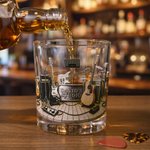 Personalised Guitar Studio Theme 10 oz Old Fashioned Whiskey Glass with Name Birthday Gift for Guitar Music Lover