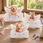 Plaque commémorative en acrylique transparent avec nom et année Cadeau commémoratif pour les propriétaires d'animaux de compagnie