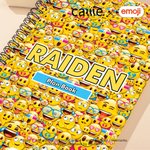 Personalized Playful emoji Scene A5 Spiral Notebook with Name and Text Daily Use Birthday Gift for Kids Students | Callie × emoji ™