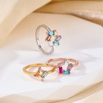 Gepersonaliseerde 1-6 Baguette Familie Geboortestenen Reünie Cirkel Ring Moederdag Verjaardagscadeau voor Mama Oma