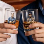 Personalized Old-Fashioned Dad Photo 10 oz Rock Whiskey Glass with Name and Text Father's Day Birthday Gift for Dad Grandad