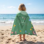 Personalisierte Multicolor Ozean Tiere weichen schnell trocknenden Strand Handtuch mit Namen Strand Party Geburtstagsgeschenk für Ocean Lover
