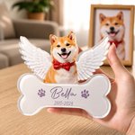 Plaque commémorative en acrylique transparent avec nom et année Cadeau commémoratif pour les propriétaires d'animaux de compagnie