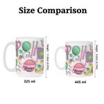Personalised Yarn Crochet Hook Scissors Knitted Pattern Ceramic Mug with Coaster and Name Birthday Anniversary Gift for Women Knitting Lover