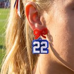Personalised Multicolour Bow Acrylic Earrings with Sports Number Baseball Game Cheer Gift for Baseball Basketball Mom