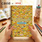 Personalized Playful emoji Scene A5 Spiral Notebook with Name and Text Daily Use Birthday Gift for Kids Students | Callie × emoji ™