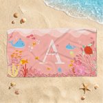 Personalisierte Multicolor Ozean Tiere weichen schnell trocknenden Strand Handtuch mit Namen Strand Party Geburtstagsgeschenk für Ocean Lover