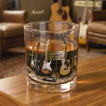 Personalised Guitar Studio Theme 10 oz Old Fashioned Whiskey Glass with Name Birthday Gift for Guitar Music Lover