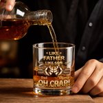 Personalized Like Father Like Son Fist Bump 10 oz Rock Whiskey Glass with Name Father's Day Birthday Gift for Father Whiskey Lover