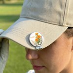 Personalizzato fiore di nascita Golf Club marcatore di palline da golf con clip magnetica per cappello e nome Compleanno Giorno di gioco Regalo per gli amanti del golf
