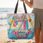 Personalised Girls Gone Bachelorette Sandbeach Large Tote Bag with Name and Year Bachelorette Party Gift for Women Bridesmaids