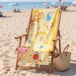 Personalisierte Multicolor Ozean Tiere weichen schnell trocknenden Strand Handtuch mit Namen Strand Party Geburtstagsgeschenk für Ocean Lover