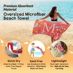 Personalisierte Multicolor Ozean Tiere weichen schnell trocknenden Strand Handtuch mit Namen Strand Party Geburtstagsgeschenk für Ocean Lover