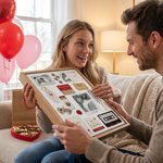 Personalized Romantic Matchbox Collage Photo Framed Canvas Print with Names and Texts Ship from USA Anniversary Valentine's Day Gift for Couples