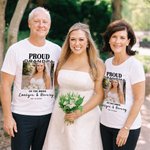 Personalised Proud of The Bride/Bridegroom Photo 100% Cotton Soft T-shirt with Name and Date Wedding Anniversary Gift for Family