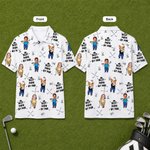 Personalized Golf Theme Face Photo Breathable Polo Shirt with Nickname Golf Club Birthday Father's Day Gift for Golf Players Fathers