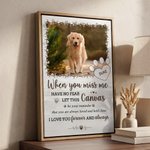 Personalised Warm Pet Photo Paw Print Framed Canvas Print with Name Home Decor Ship from USA Memorial Sympathy Gift for Pet Owners Lovers