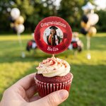 Personalized Graduation Photo Cupcake Topper with Name Graduation Ceremony Gift for Graduates