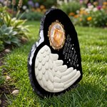 Personalisierte Angel Wing Heart Memorial Foto Garten Stein mit Namen Garten Dekoration Memorial Geschenk für den Verlust eines geliebten Menschen Tierhalter