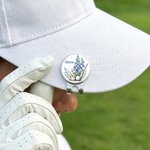 Personalizzato fiore di nascita Golf Club marcatore di palline da golf con clip magnetica per cappello e nome Compleanno Giorno di gioco Regalo per gli amanti del golf