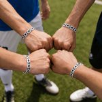 Personalised Ball Sports Silicone Band Bracelet with Engraved Text Birthday Game Day Gift for Sports Lovers