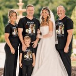 Personalised Proud of The Bride/Bridegroom Photo 100% Cotton Soft T-shirt with Name and Date Wedding Anniversary Gift for Family