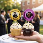 Personalized Graduation Photo Cupcake Topper with Name Graduation Ceremony Gift for Graduates