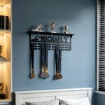 Personalized Sports Pattern Medal Display Stand with Name Sports Memorabilia Wall Decor Game Day Gift for Sport Lover Athlete Teenager
