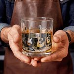 Personalised Guitar Studio Theme 10 oz Old Fashioned Whiskey Glass with Name Birthday Gift for Guitar Music Lover