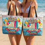 Personalised Girls Gone Bachelorette Sandbeach Large Tote Bag with Name and Year Bachelorette Party Gift for Women Bridesmaids