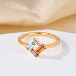 Gepersonaliseerde 1-6 Baguette Familie Geboortestenen Reünie Cirkel Ring Moederdag Verjaardagscadeau voor Mama Oma