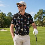 Personalized Golf Theme Face Photo Breathable Polo Shirt with Nickname Golf Club Birthday Father's Day Gift for Golf Players Fathers