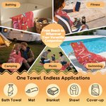 Personalisierte Multicolor Ozean Tiere weichen schnell trocknenden Strand Handtuch mit Namen Strand Party Geburtstagsgeschenk für Ocean Lover