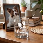 Personalisierte Linie Haustier Foto 10 oz Old Fashioned Rock Whiskey Glas mit eingraviertem Namen täglichen Gebrauch Geburtstagsgeschenk für Tierbesitzer Whiskey-Liebhaber