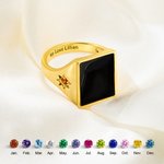 Personalized Birthstones Heat-Activated Hidden Photo Sterling Silver Ring with Text Memorable Jewelry Birthday Anniversary Gift for Couple Mother