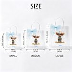 Personalised Cartoon Cowboy Cowgirl Clear Tote Bag with Bow Ribbon and Name Outdoor Activities Essential Birthday Gift for Boys Girls