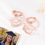 Personalized Graduation Cap Name Earrings Dainty Jewelry Birthday Graduation Ceremony Gift for Graduates