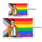 Personalized Multicolour LGBTQ Rainbow Flag with Photo and Text Party Decor Pride Month Pride Parade Community Gift for Couple LGBTQ Pride