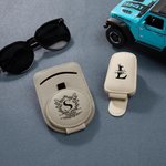 Personalized Leather Multifunctional Name Car Sunglasses Holder Magnetic Clip Daily Use New Car Birthday Gift for Car Owners