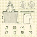Gepersonaliseerde Grote Ribfluwelen Tas met Geboortebloem en Naam Voor Dagelijks Gebruik en als Verjaardagscadeau voor Vrouwen of Beste Vriendin