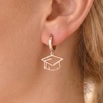 Personalized Graduation Cap Name Earrings Dainty Jewelry Birthday Graduation Ceremony Gift for Graduates