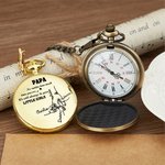 Gepersonaliseerd klassiek zakhorloge met gegraveerde naam van papa en 1-5 kindernamen – verjaardags- en Vaderdagcadeau voor papa of opa