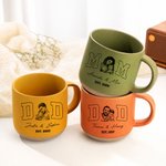 Personalised Vintage Black and White Line Art Photo 12 oz Ceramic Mug with Name and Year Daily Home Office Use Father's Day Birthday Gift for Parents