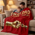 Coperta personalizzata Best Dad Ever Fist Bump Soft Throw Blanket con nomi e titoli Home Decor Regalo per la festa del papà per il nonno