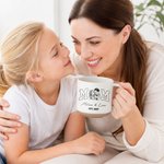 Personalised Vintage Black and White Line Art Photo 12 oz Ceramic Mug with Name and Year Daily Home Office Use Father's Day Birthday Gift for Parents