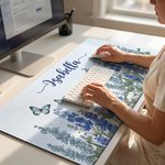 Personalised Birth Flower Non-Slip Large Size Mouse Pad Desk Mat with Name Game Room Daily Use Birthday Gift for Friend