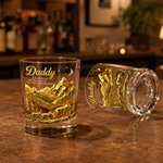 Personalisierte Wolf Daddy 10 oz Old Fashioned Whiskey Glas mit Namen Vatertag Geschenk für Vater Großvater